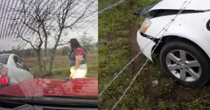 Motorist Slams Into Camaro, Leaves the Scene Without Her Car After Baffling Reaction