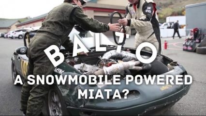 Meet “Balto” the Snowmobile Powered Miata
