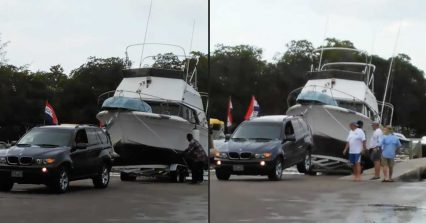 Driver Has a Lot More Boat Than They do Tow Rig