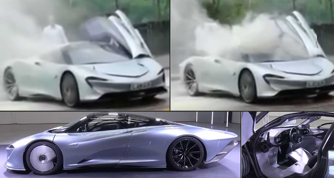 Mclaren's New $2.25 Million "Speedtail" Prototype Catches On Fire at a Gas Station