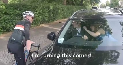 Bicyclist Causes Traffic Jam to Correct Driver Going the Wrong Way