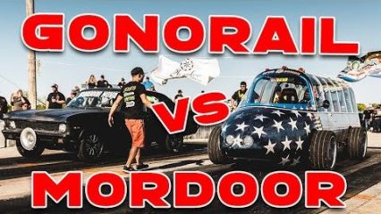 Street Outlaws Farmtruck in the Gonorail vs Hellcat & Moordoor Nova
