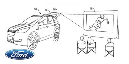 Ford Patents Putting Movie Projectors in SUV Hatch to Create Mobile Theater
