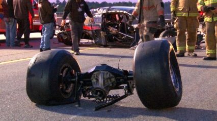 Rear End Ripped Out of Mustang at 200+ MPH in Violent Wreck