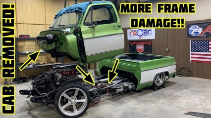 Cab Removed! Rebuilding Gas Monkey Garage Wrecked 1976 Chevy C10 Part 3