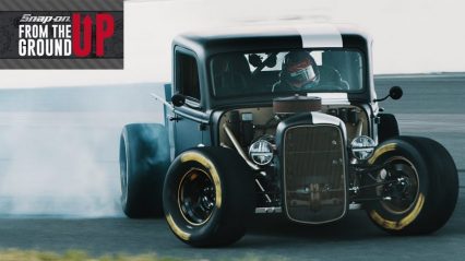 Joey Logano Slings NASCAR-Powered Hot Rod Sideways in Drifting Sideshow
