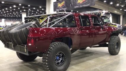 Show Stopping PreRunner Makes Use of I-beam Chevy Crew Cab Square Body.