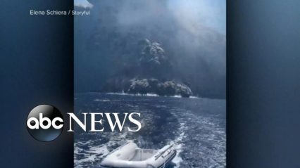 Video Captures Volcanic Eruption as Boaters Scramble to Escape