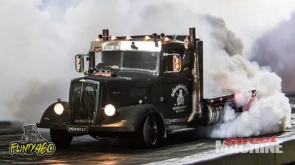 Wild Rat Rod Flat Bed Throws Down on the Skid Pad