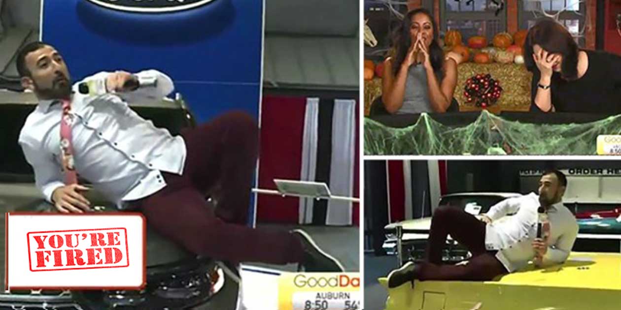News Reporter Loses His Mind On Live Air, Jumps On Classics Cars At Auto Show.