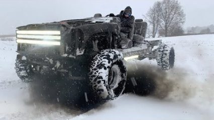 Build A Duramax Go-Cart And Then They Took It Out To Play In The Snow!
