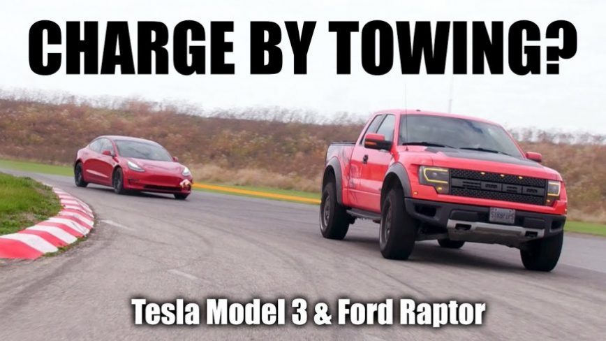 Can You Charge A Tesla By Towing It? (With Ford Raptor)