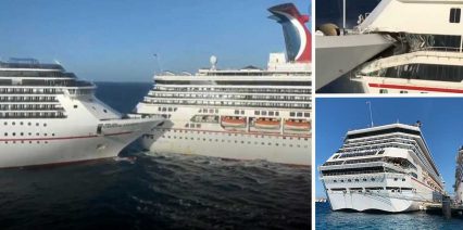 Two Luxury Cruise Ships Collide While Trying To Dock In Cozumel, Mexico Injuring 1 Person
