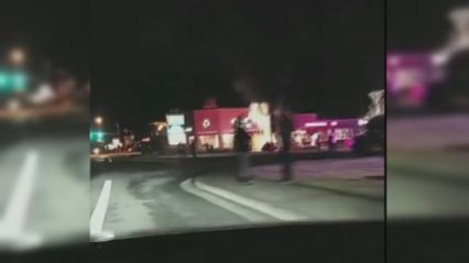 Drunk Driver Doing Donuts Burns Up Tesla Supercharging Station
