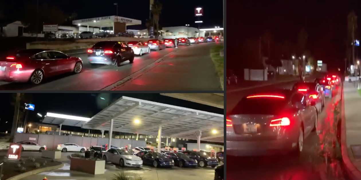 Line for Tesla Supercharger Stretches Around Block, Exposes Potential Hiccup for Electric Vehicles