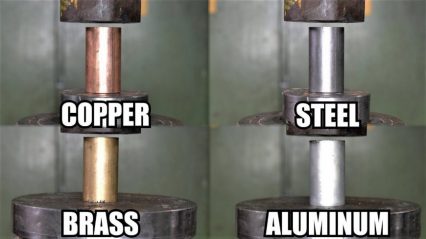 Brass, Copper, or Steel – Which Metal is Stronger? The Hydraulic Press Finds Out!