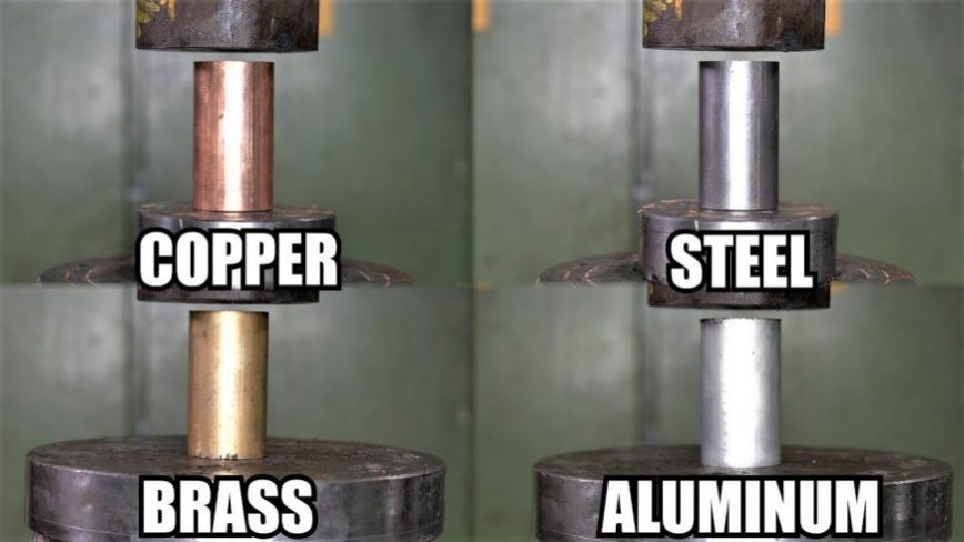 Brass, Copper, or Steel - Which Metal is Stronger? The Hydraulic Press Finds Out!