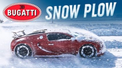 Using a Bugatti Veyron as a Snow Plow
