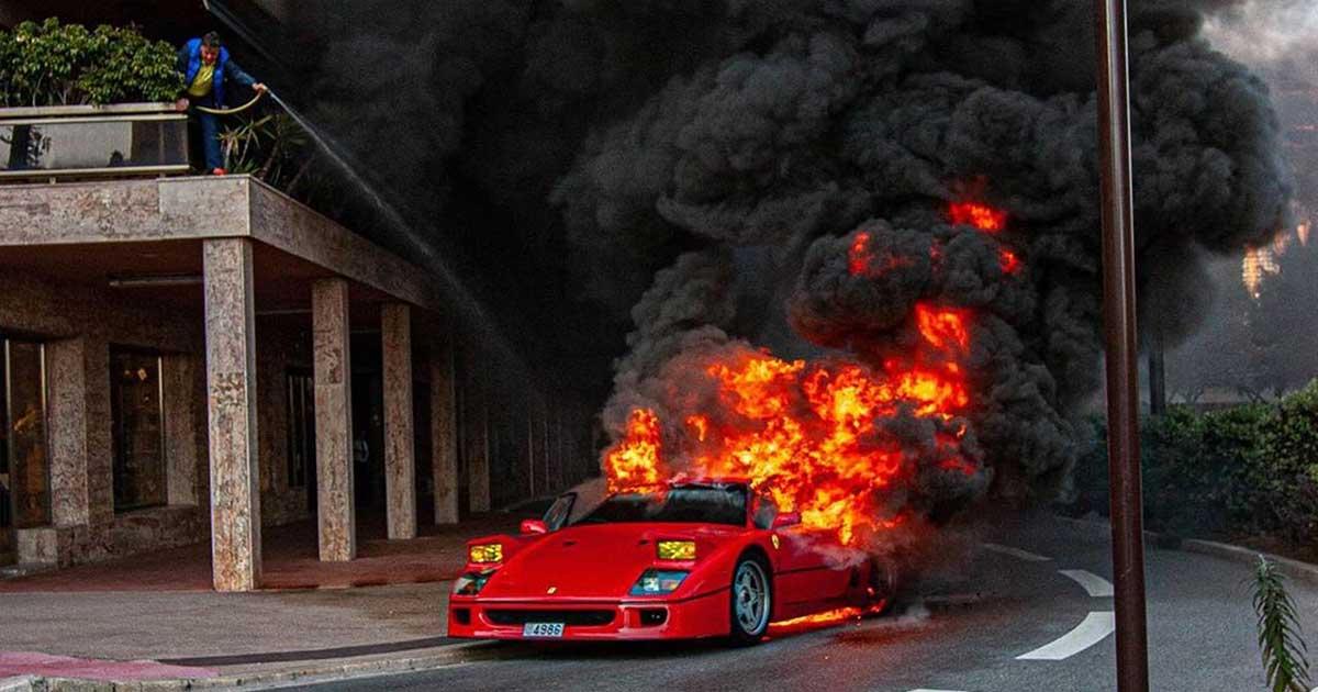 Insanely Rare and Invaluable Ferrari F40 Burns to the Ground