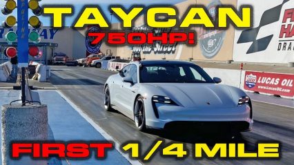 Fully Electric Porsche Taycan Turbo S Plows Through 1/4 Mile in Impressive Pass