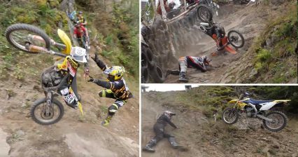 Impossible Vertical Hillclimb Creates "Graveyard of Dirt Bikes"