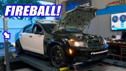 Supercharged Police Pursuit Vehicle Hits the Dyno and Throws Flames!