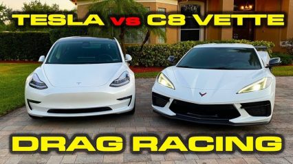 C8 Corvette Throws Down With Tesla Model 3 Performance