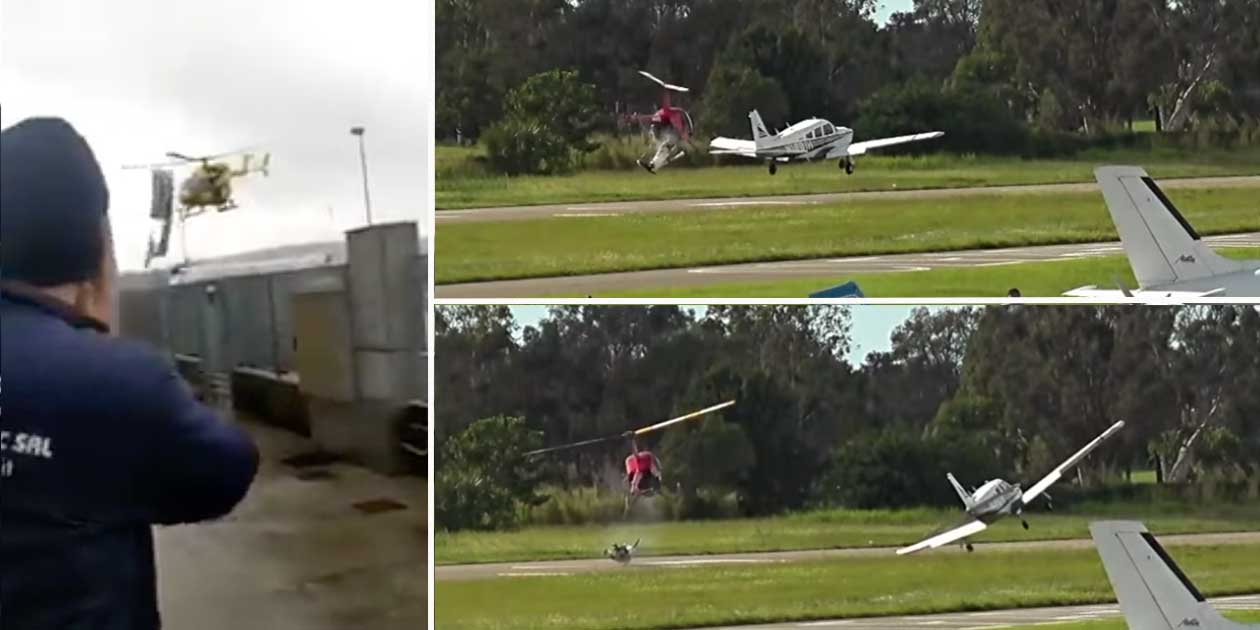 Metal Roof Blows Off, Hits Helicopter in the Blades Causing Emergency Landing