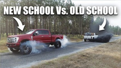 New School vs Old School Diesel Tug-of-War Gets a Little Bit Rowdy