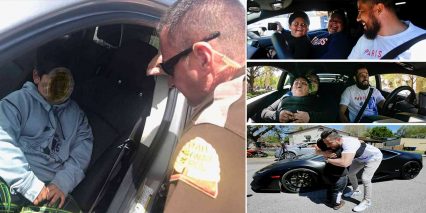 5 Year Old Gets Pulled Over In Utah “Driving To California To Buy Lamborghini” Then Lamborghini Owner Takes Him For Ride.