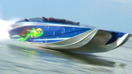 Screaming 5400 HP Powerboat Packs FOUR Twin Turbocharged Engines