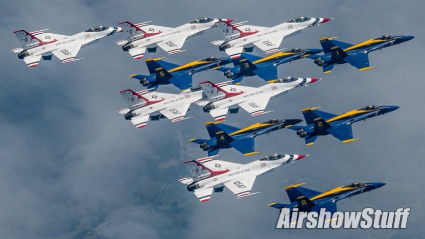 The Blue Angels, Air Force Thunderbirds Combine in Rare New York City Flyover For Healthcare Workers - The View is Amazing