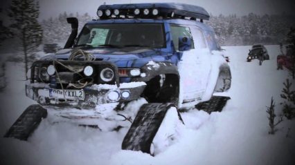 Toyota FJ Cruiser on Tracks Shreds the Snow!