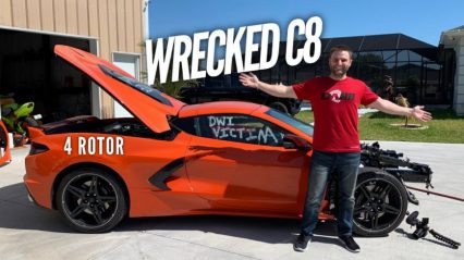 YouTuber Buys First Totaled C8 Corvette, Plans to Rotary Swap It