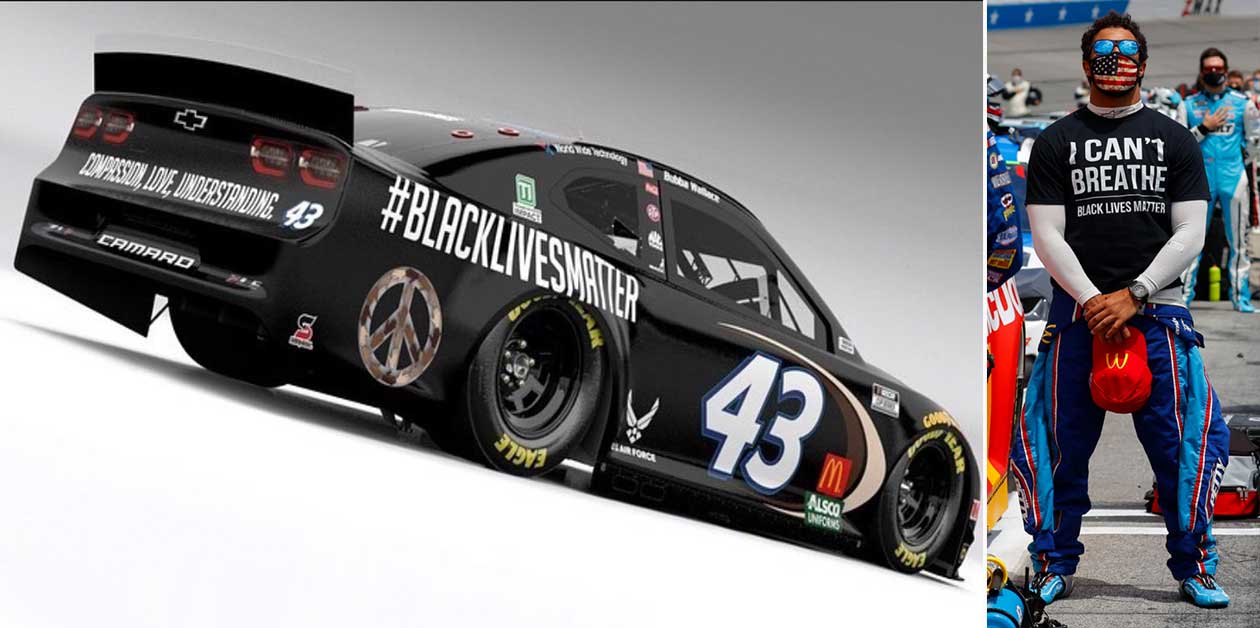Bubba Wallace Brings Black Lives Matter Protest to NASCAR Paint Scheme, Moves to Ban Confederate Flags