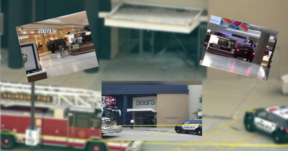 Truck Rolls Into Shopping Mall, Goes For a Spin Inside