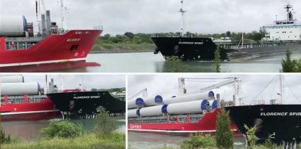 Two Cargo Ships Don’t Flinch as They Collide Head-On in a Canal