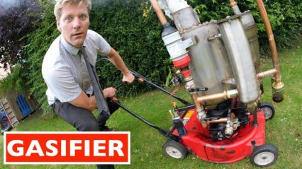 Crazy YouTuber Creates Lawnmower Powered by Burning Wood
