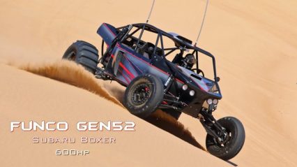 600HP Funco Subaru Powered Rail Rips Through the Glamis Sand Dunes With Vengance