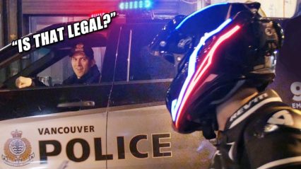Compilation Shows Police Reacting to TRON Helmet