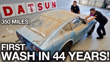 350-Original Mile, Barn Find Datsun Gets First Wash in 44 Years