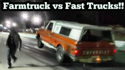Street Outlaws Farmtruck Opens up a Can of Whoop A** on AWD Boosted Truck.