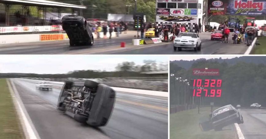 Mustang Pulls Wild Wheelie Before Riding The Wall Like a Grinding Skateboard
