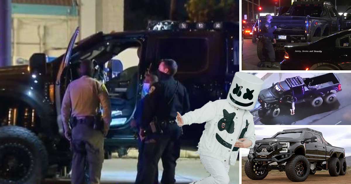 Marshmello's Custom 6x6 Pickup Built By The Diesel Brothers Gets Stolen, Joy Ridden in a Wild Police Chase