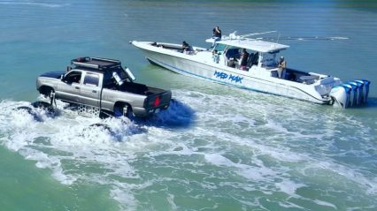 Just About Every Law Enforcement Agency Showed Up When WhistlinDiesel Drove His Monster Truck in the Gulf of Mexico