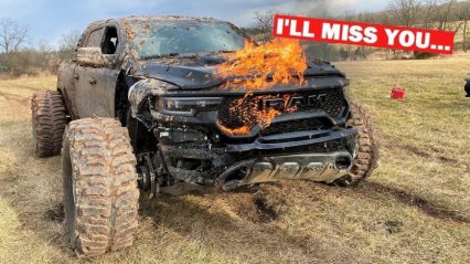 Dude Sets Brand New $93,000 Ram TRX on Fire After Beating the Life Out of It
