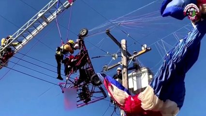 Paragliding Santa Electrifies Christmas Spirit, Launches Straight Into Power Lines