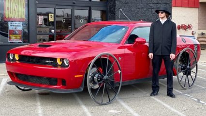 For His Latest Act, WhistlinDiesel Puts Horse and Buggy Wheels on his Hellcat