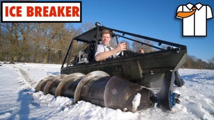 Homemade Screw Tank Heads Into Frozen Tundra