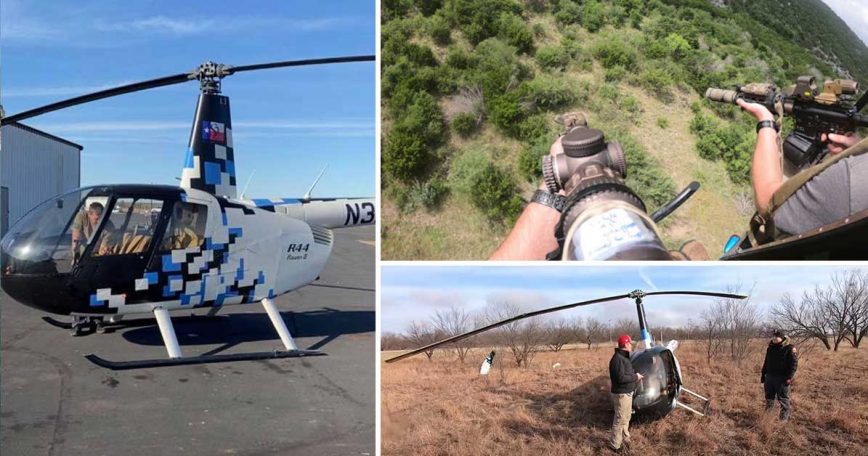 Texas Hog Hunters Crash Helicopter While Onboard Camera Captures it All